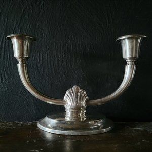 Antique David Andersen Norway 830 Silver Candleholder, 830S Art Deco Candelabra